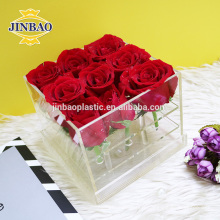 Jinbao cristal cadeau copine mariage décor clair 9 16 36 acrylique boîte de fleurs